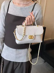 2026 New Luxury Women's Phone Crossbody Bag, Minimalist Style, Fashionable Plain Design, Versatile Shoulder Bag, Trendy Small Square Bag, Chain Crossbody Bags