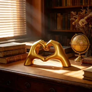 Statue of a Collectible Heart-shaped Figurine Simple Solid Color Hot Selling Gesture Sculpture Creative Desktop Decoration Handicrafts Gesture Gifts Ornaments