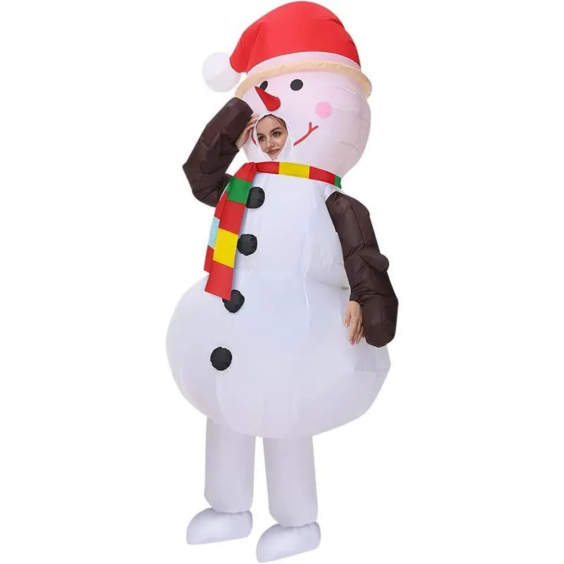 Inflatable Snowman Costume Blow up Christmas Costume for Cosplay Party Halloween Suit Xmas Suit Christmas Decoration Inflatable Snowman Costume Blow up Christmas Costume for Cosplay Party Halloween Suit Xmas Suit Christmas Decoration