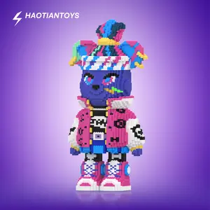 Bear Building Block , adult building toys, Bear Toys,Birthday Gift,Educational,Boy,Girl,Trend Decoration,Cool Gifts，Micro 3D Animal Building Blocks,Fluorescence Design , Holiday Gift for Adults & Kids ,Idea for Home & Office Decor,QR code guide