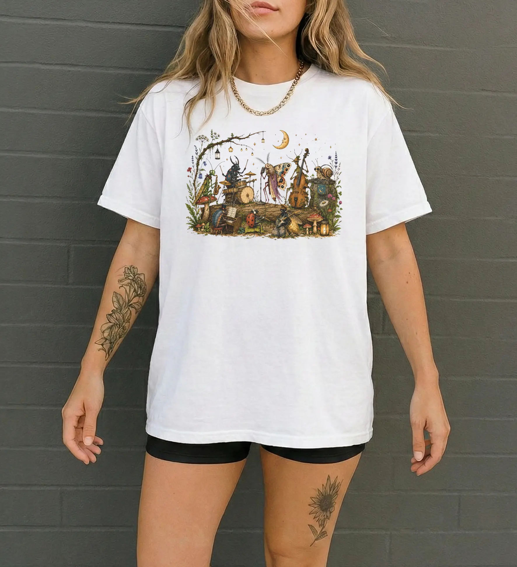 Vintage Insect Graphic Shirt, Gildan Musician Bug Tee, 90s Insect Lover Tee