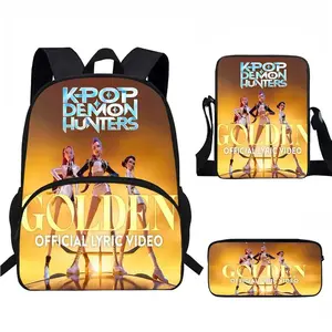 2026 New K-POP "Demon Hunters" Girl Group Student Backpack 3-Piece Set