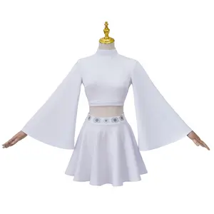 Leia Cosplay Slave Costume White Dress Set Princess Leia White Crop Top and Mini Skirt Samurai Costume For Women Halloween