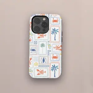 Coastal Checkers Phone Case: Pura Vida Lobster Floral