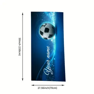 1pc Name/Number Football (Soccer) Beach Towel - ized with Name/Number, Quick-Dry Microfiber, Large Pool & Bath Towel for Sports Design, Sand-Resistant for Swimming, Gym, Team Parties - Ideal Soccer Gift for s &