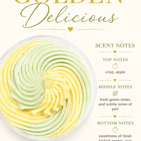 Golden Delicious Emulsified Body Butter - Premium Ingredients, Cruelty Free, Paraben & Phthalate Free - Apple