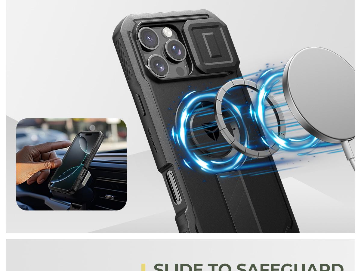 Dexnor Case for iPhone 16 15 14 13 12 Series, with Slide Camera Cover & Adjustable Kickstand & Built-in Screen Protector,Compatible with MagSafe Shockproof Bumper Cases Heavy-Duty Magnetic Protective Cover