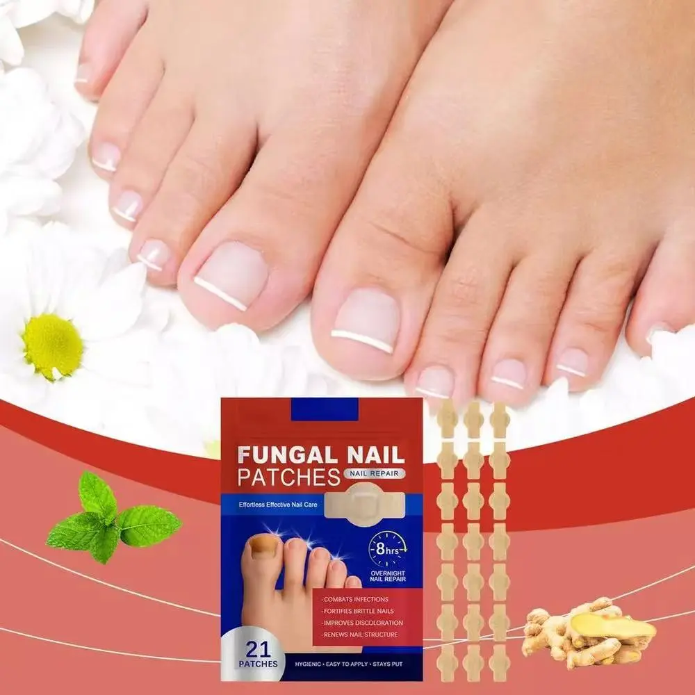 8 Hours Night Use Fungal Nail Repair Patches, Penetrating Antifungal Formula Restores Damaged Nails & Strengthens Fragile Nail Texture