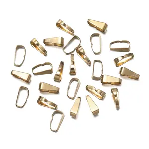 100pcs Stainless Steel Pinch Clip Clasp Bail Finish Necklace Pendant Claw Clasps Melon Seeds Buckle for DIY Craft Jewelry Making