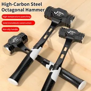 2/3/4 lbs Heavy Duty Octagonal Hammer - Made of High Carbon Steel, Equipped with Ergonomic TPR Handle and Anti-Rust Coating, Durable Wall Demolition Tool. Combines Multiple Functions, Suitable for Indoor and Outdoor Work, Office and Home Decoration