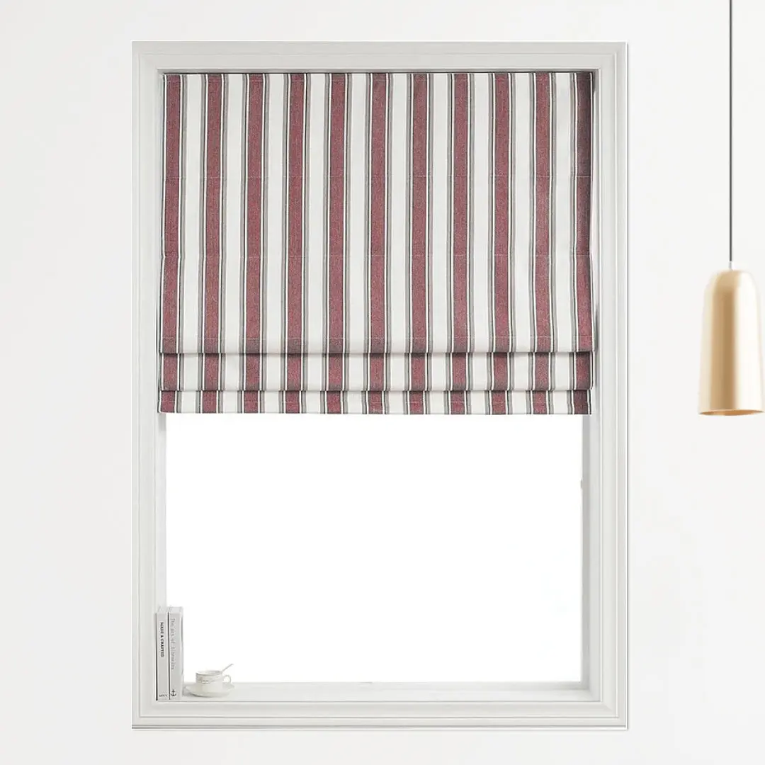 Polyester Brighton Room Darkening Stripe Roman Blind