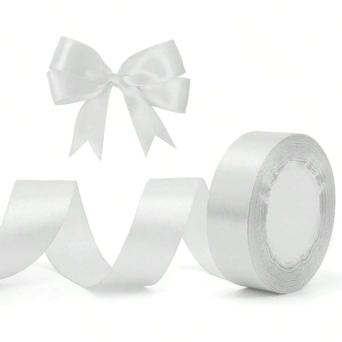Satin Ribbon Roll, 1 Inch X 25 Yards, Pure Color Fabric Ribbon, Wedding Bride Bouquet Decoration, DIY Craft Bow Material, Gift Wrapping Supplies, Gift Wrapped, Gift Box Wrapping
