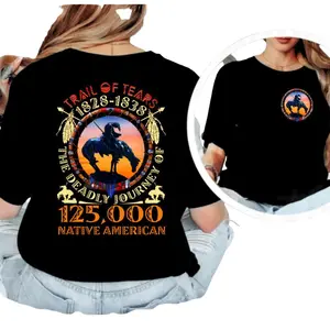 Trail of Tears 1828-1838 Shirt – Native American History Graphic Tee, 125000 Journey Memorial T-Shirt, Western Boho Unisex Top, Graphic tee, Fashion Cotton, Streetwear, Top Menswear Womenswear