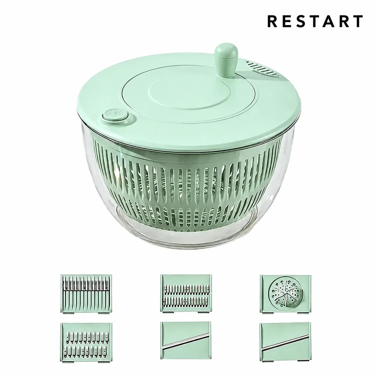 Salad Spinner Large 5.3 Qt, 3-in-1 Lettuce Spinner & Vegetable Washer with Strainer, Fruit Washing Bowl, 5-Blade Slicer & Egg Yolk Separator, Easy Kitchen Gadget for Salad Prep #KitchenEssentials #TikTokMadeMeBuyIt #SummerWins