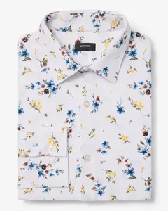 Express Slim Spring Floral Modern Tech 1MX Dress Shirt