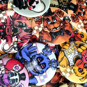 FNAF Button, Horror Game Pins, Cute Video Game Gifts, Colorful Meme Pin Buttons For Clothes, Bags, Backpack, Hats, Jeans, and More, Funny Bag Accessories!