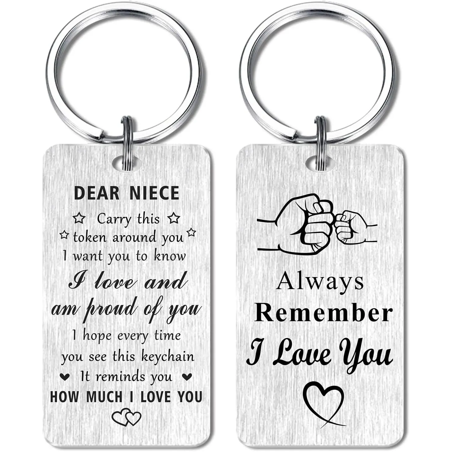 Niece Gifts, I Love You Niece Birthday Graduation Keychain, Love And Proud of You Key Chain Present from Uncle Aunt
