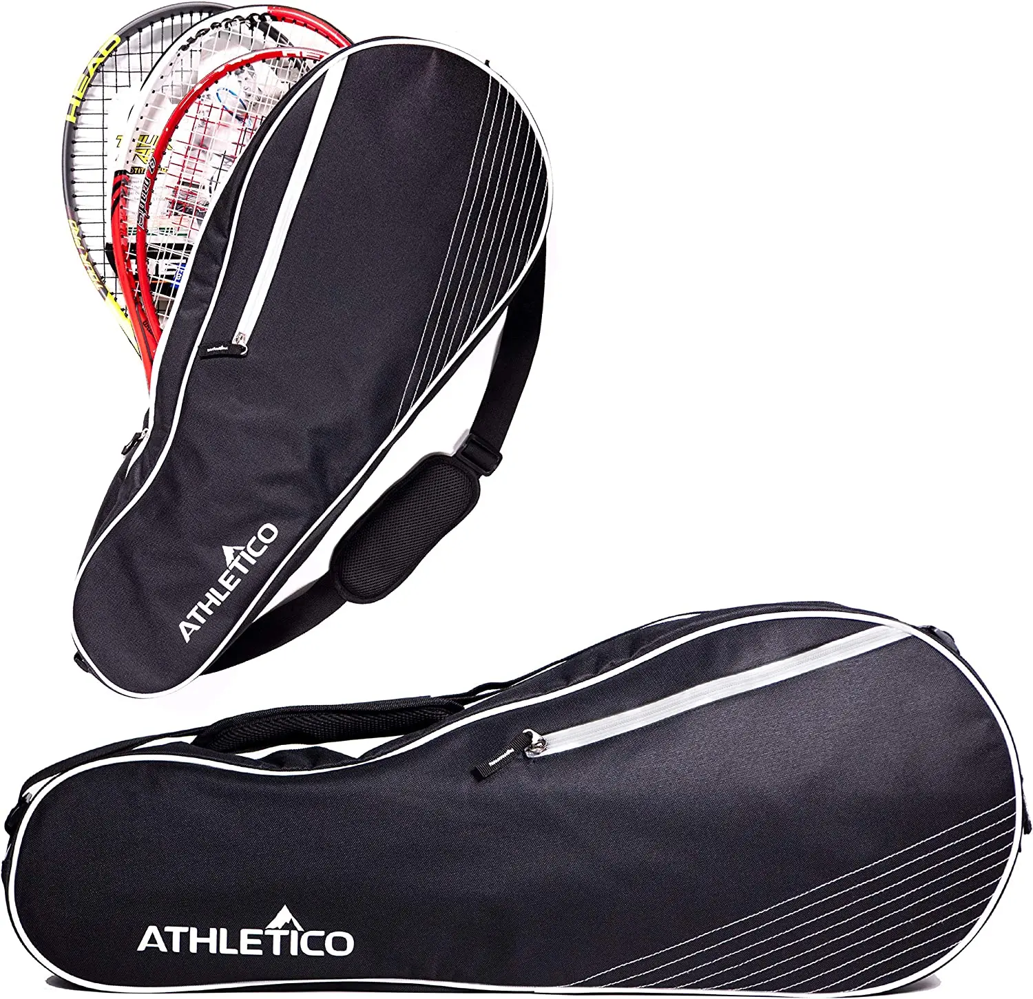 Athletico 3 Racquet Tennis Bag | Padded to Protect Rackets & Lightweight | Professional or Beginner Tennis Players | Unisex Design for Men, Women, Youth and Adults Athletico