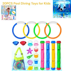 20PCS Pool Diving Toys for Kids Swim Rings Sticks Gems Set Underwater Sinking Training Toys Summer Party Favors birthday gift mother