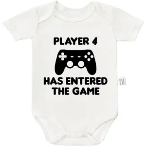 Player 4 Has Entered the Game Baby Bodysuits, Funny Gamer Infant Playsuit Jumpsuit Cotton Short-Sleeve 0-24 Month