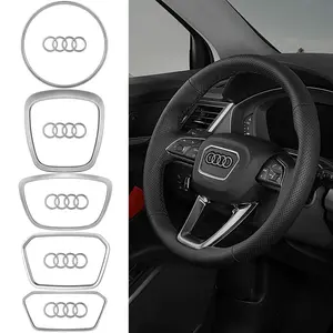 Car Styling Steering Wheel Center Logo Covers Trim For AUDI Q3 2019-2024 Q7 Q5L Q8 2018-2024 SQ5 2019-2023 A6L 2012-2024 A4L A3 2013-2016 Q5 2013-2018 Q8L 2011-2017 Q7 2011-2019 A7 2011-2018 Q3 2003-2016 A7 2019-2024 A7L 2020-2024 Q6 2023-2024 E-TRON 2021