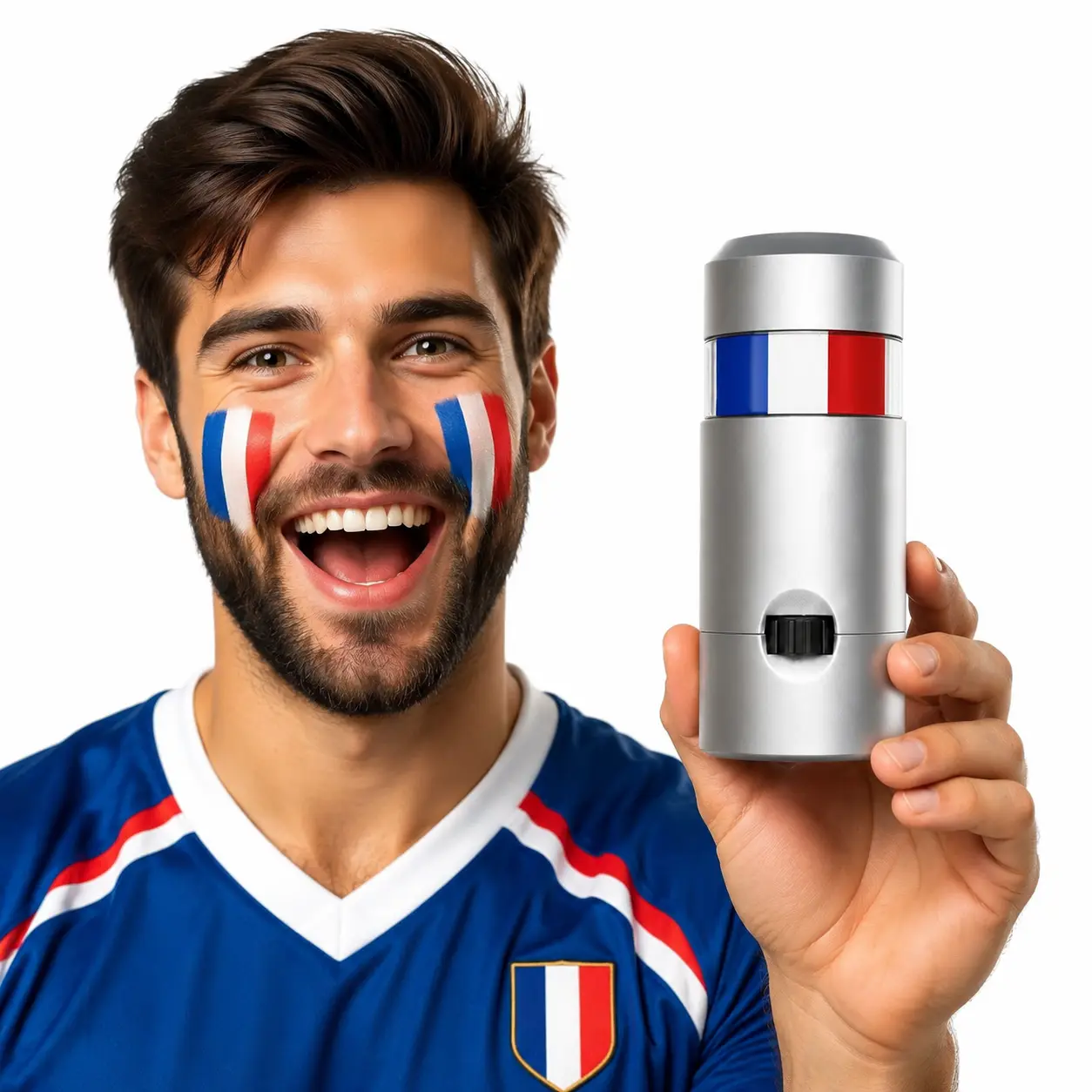 Portable Twist Up Blue White Red Flag Face Paint Stick, Smooth Cream Body Paint, Easy Clean ，Suitable for any  celebrations，A must-have for fans ，baseball face paint