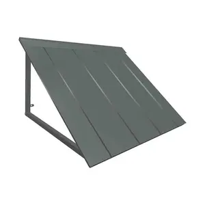 212 MAIN 4 ft. Pewter Powder-Coated Metal Frame Standing Seam Awning, Wall Mount, Windproof, Easy Setup, Outset Slope, 56x24x36 in.