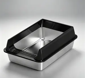 Stainless Steel Cat Litter Box - No More Stinky, Sticky Messes! Easy Clean & Anti-Splash for Large Cats