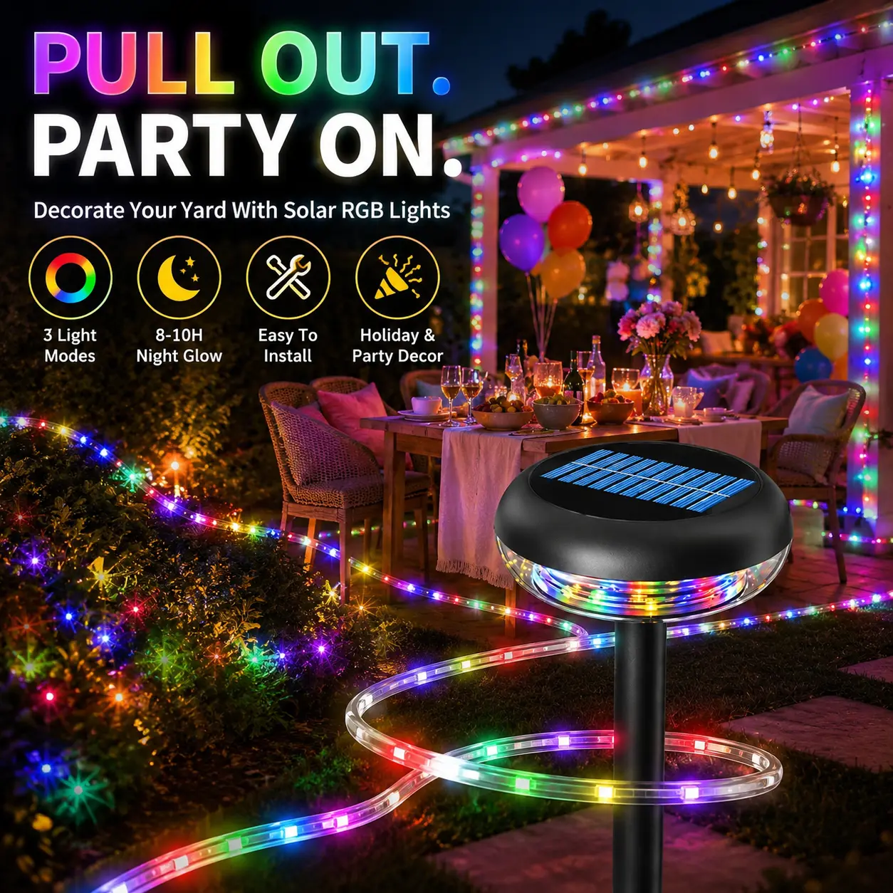 Solar Lights Outdoor Lights,LED Color Solar Ground Lights, Multi Colour Disc Lights Lawn Lights, Disc Lights Outdoor Garden Lawn, Path Garden Lawn Driveway (RGB)