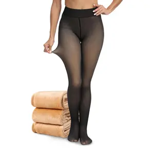 Sese Code Store Women's Magic Fleece-Lined Tights Winter Comfort Fleece Tights in Plus Size for Skirts & Daily Outings Available in Nude Black Brown Basic Minimalist Fit