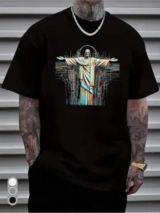 1pc Men'S Christ The Redeemer Rio De Janeiro T-Shi