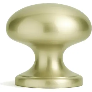 4-Pack Brushed Satin Brass Large Bi-fold Closet Door Knobs with Wide Base Backplate, Round  Wardrobe Folding Kitchen Cabinet Knobs, 1-1/2 Inch Furniture Drawer Pulls Handles