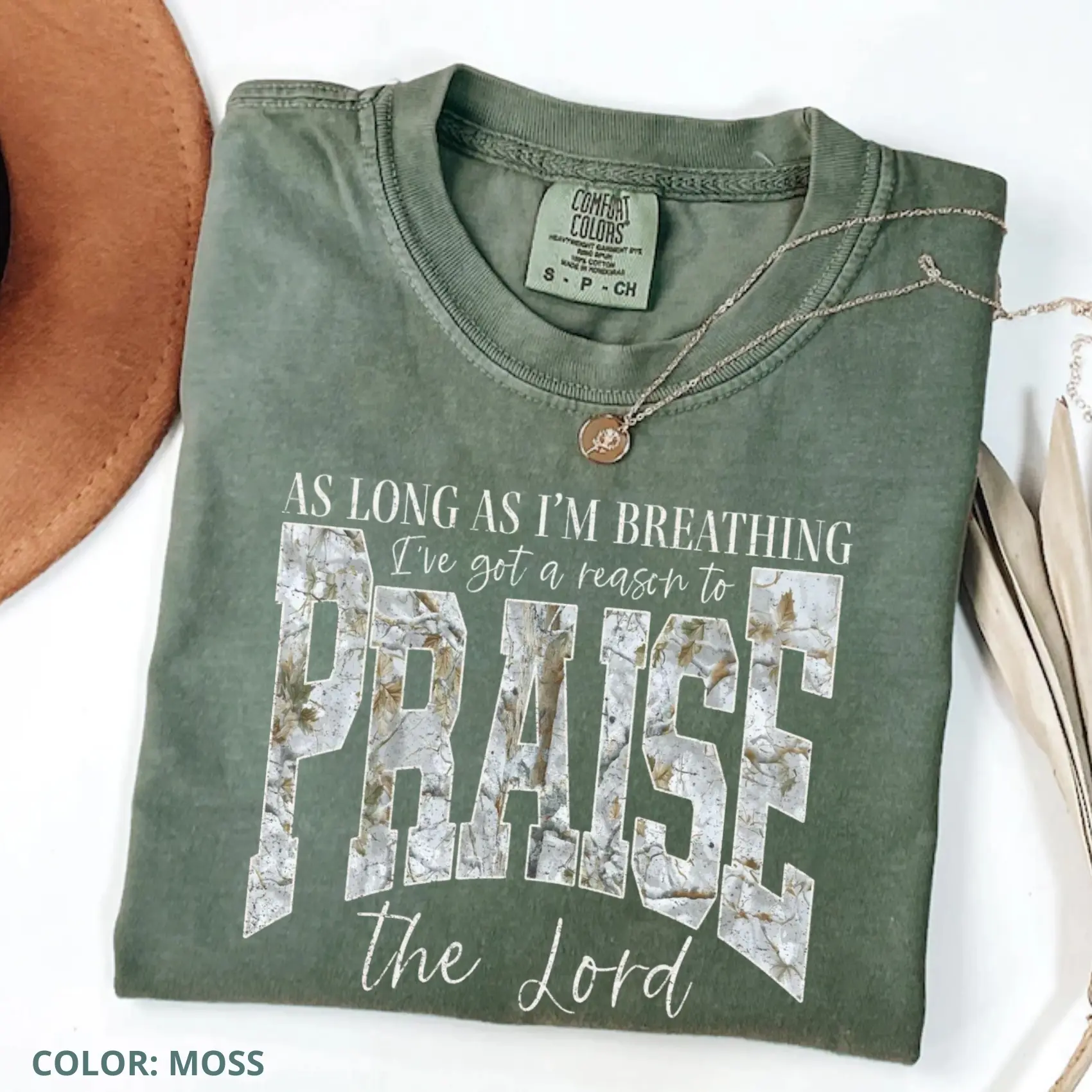 Comfort Colors Praise the Lord Shirt, Christian Camo Graphic Shirt, Jesus Tshirt