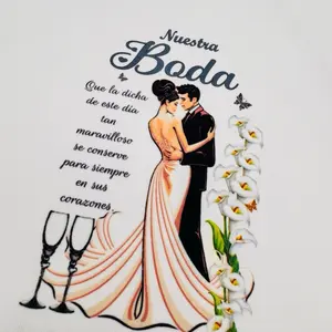 Nuestra Boda 12pcs Water Absorbent Wedding Napkins 10x10 Inches 100% Polyester Hermosos Recuerdos de Boda Tableware