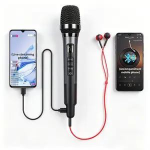 Songsim Outdoor Sound Card Microphone, Metal Shell, Bluetooth-compatible Connection, Clear Audio Pickup, Ideal for Live Streaming