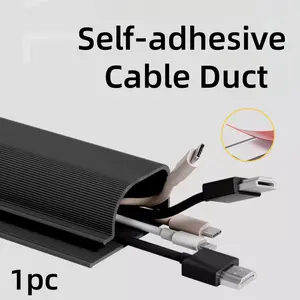 Under Desk Cable Management Kit, Self-Adhesive PVC Cord Organizer Tray 40cm/15.7in, No Drill Installation for Office Home Desk, Hide Computer Wires& Power Strips| Keep Workspace Neat