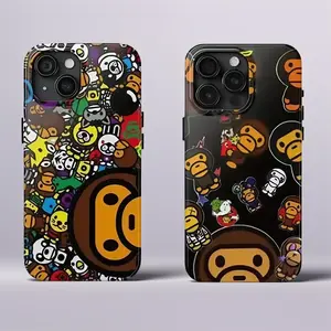 LUMN Studio Stylish Cartoon Baby Monkey Pattern Shockproof Full-Protection Phone Case, Compatible with iPhone 11-17, Mobile Accessories for Smartphone, Cellphone & Handheld Devices