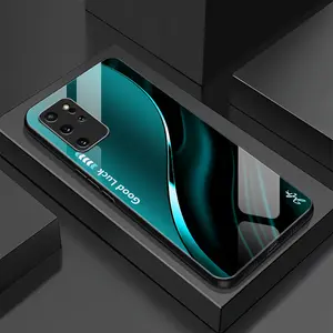 Suitable for [Galaxy S20+] Simple silk gradient glass phone case, affordable, fully shockproof, drop-proof and wear-resistant-888