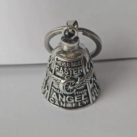 Biker Bell for Motorcycles, Christmas Halloween Holiday Gremlin Guardian Design, Good Luck Protection Riding Spirit Bell Decoration Accessory for Men & Women, Motorcycle Charm, Keychain