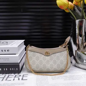 Pre-owned GUCCI Canvas Shoulder Bags Ophidia White Monogram Shoulder Bag T10307961
