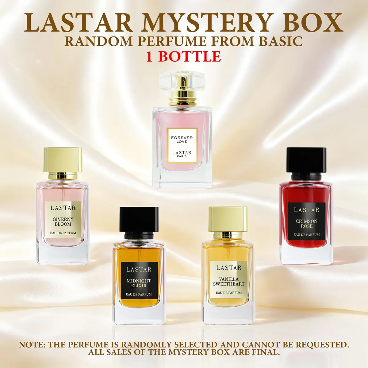 LASTAR Women's Perfume Mystery Box｜1 Random Bottle out of 5 Premium Scents: Floral. Great Surprise Gift for Holidays