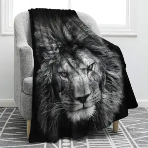 Throw Contemporary Style Digital Printed Jungle Lion Flannel Blanket for Couch Bed Sofa Comfy Warm blankets Gifts all season Father's Day Children's Day Thanksgiving holiday gifts for family and children tiktokshopspringglowup