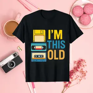 [Ship From US] - Vintage Retro T-Shirt “I’m This Old” Nostalgia Graphic Tee 80s 90s Style Unisex Gift