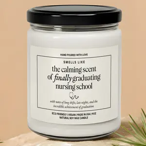 MAKEAGIFT Nursing School Candles, Finally Graduated Gift, Achievement Gifts, Nurse Graduation Gift, Graduation Candle, Nurse Practitioner Candle