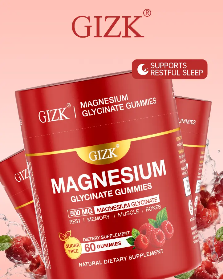 Magnesium Glycinate Gummies 500mg – Sugar Free Magnesium Gummies for Sleep, Stress, Muscle & Nervonie Support – for Adults & Kids 4+, Vegan, No Melatn (Raspberry Flavor, 60 Count) sohochic
