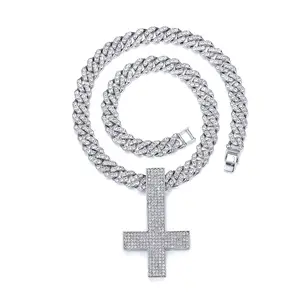 New Cross Necklace Eye-Catching Luxury Inverted Cross Pendant Personalized  Accessories Chain