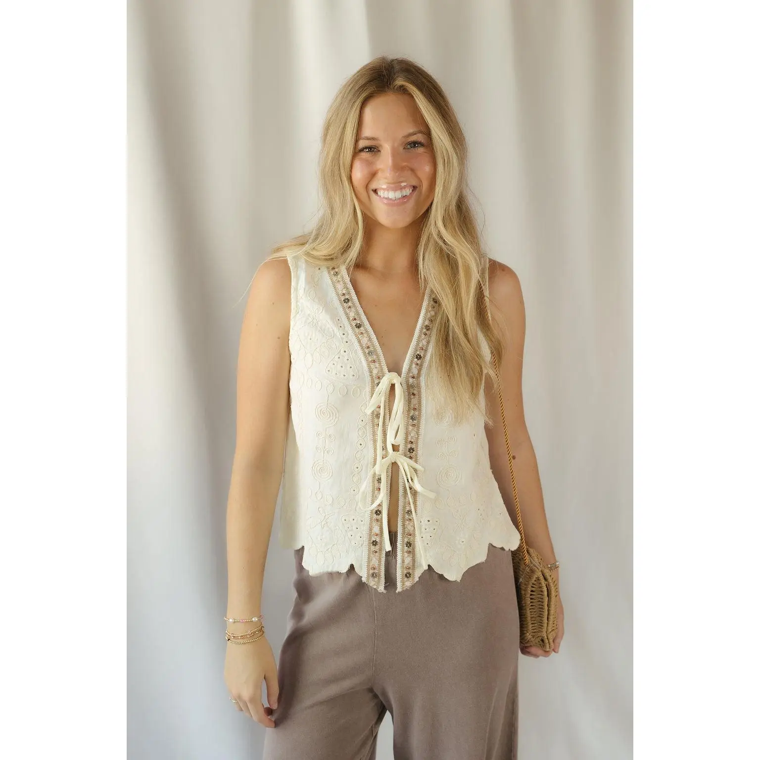 Ellis Beaded Lace Vest