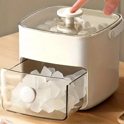 Reusable Freezeable Double Layer Ice Cube Mould & Tray - Kitchen Utensil with Large Capacity Storage Box for Easy Access, Home Bar Use Tool, Bar Mold Ice Cube Moulds & Trays, Reusable Freezeable Ice Cube Moulds & Trays