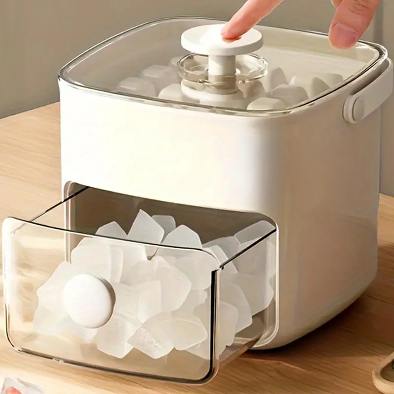 Reusable Freezeable Double Layer Ice Cube Mould & Tray - Kitchen Utensil with Large Capacity Storage Box for Easy Access, Home Bar Use Tool, Bar Mold Ice Cube Moulds & Trays, Reusable Freezeable Ice Cube Moulds & Trays