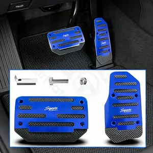 Universal Non-Slip Sports Pedal Covers  Aluminum Brake  Gas Pedal Set